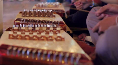 Performers Playing Chinese Hammered Dulcimer Stock Footage 67417496