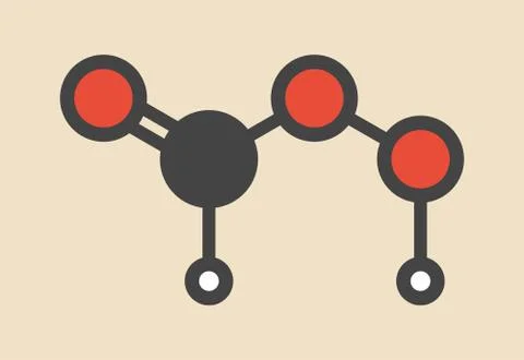 Performic acid disinfectant molecule Stock Illustration