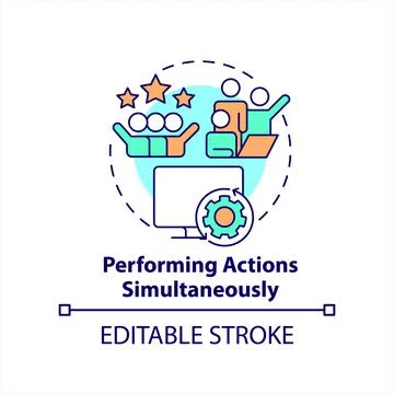 Performing actions simultaneously concept icon Illustrazione stock