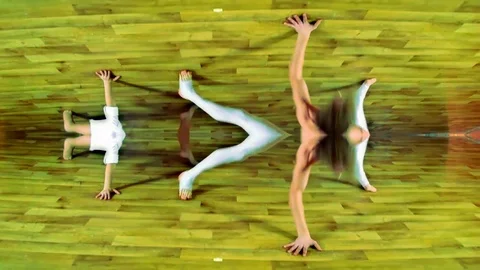 Performing Arts On The Dance Floor With Two Dancers Motion Stock Footage 90453134