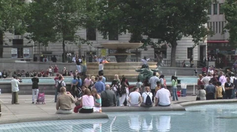 Performing in fountain Stock Footage 63212531