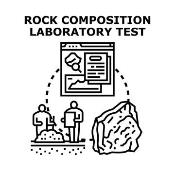 Performing rock composition geology laboratory testing process Stockillustratie