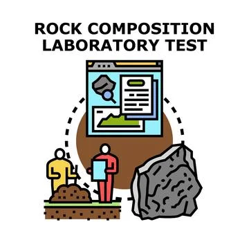 Performing rock composition geology laboratory testing process Stock Illustration