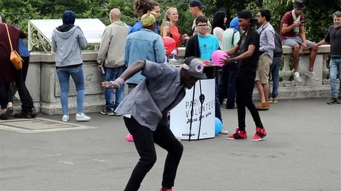 A performing street dancer Stock Footage 78500498