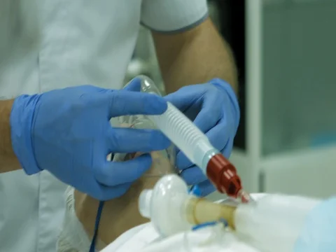 Performing surgery in operation room Video stock 81377904