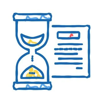Performing tasks time icon doodle illustration Stock Illustration