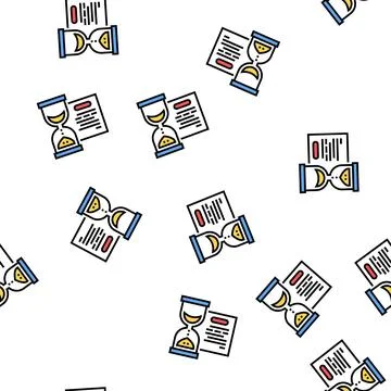 Performing tasks time vector seamless pattern 스톡 일러스트