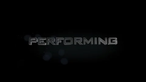 Performing title metal text on black alpha channel background Stock Footage 295908398