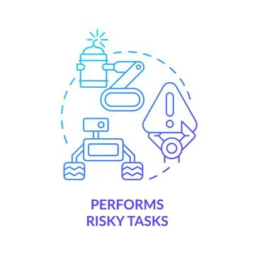 Performs risky tasks blue gradient concept icon 스톡 일러스트