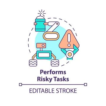 Performs risky tasks concept icon Stock Illustration