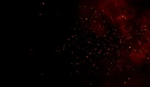 Perftect fire particles embers on background . Smoke fog misty texture . Stock Illustration