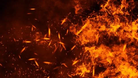 Perftect fire particles embers on background . Smoke fog misty texture overla Stock Illustration