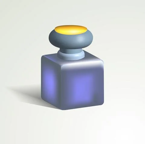 Perfume 3d icon. perfume in a square bottle 3d icon Stock Illustration