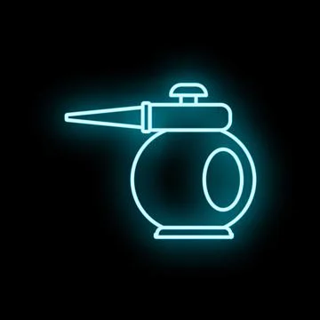 Perfume atomizer bottle blue neon outline glowing イラスト素材