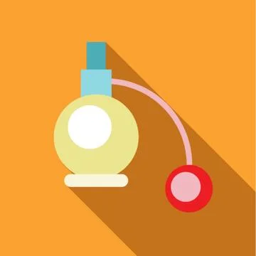 Perfume atomizer icon, flat style Illustration
