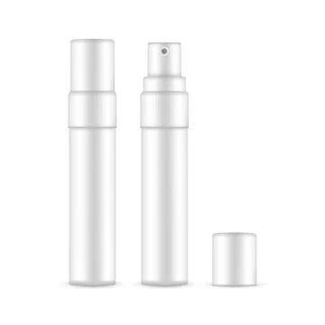 Perfume Atomizer Opened and Closed, Spray Bottle Mockup Stock Illustration