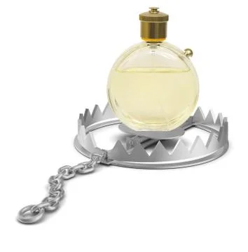 Perfume in bear trap Stock-Illustration