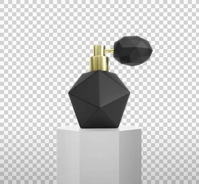 Perfume bottle 3d render exhibit displays, transparent background Stock Illustration