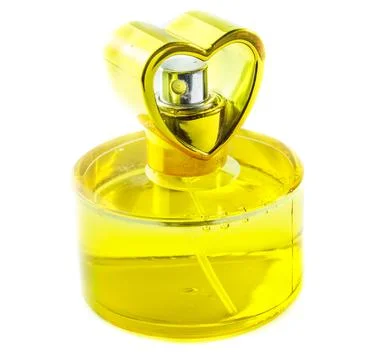Perfume bottle amber isolate Stock Photos