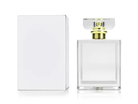 Perfume bottle and white packaging box Stock-Illustration