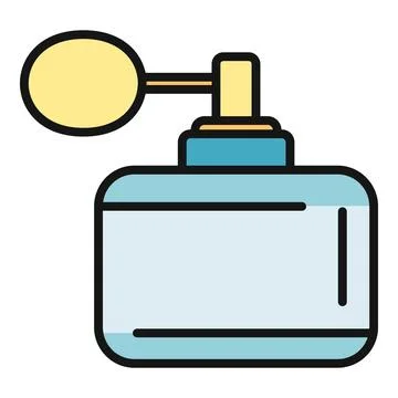 Perfume bottle with atomizer creating fragrance spray Stock Illustration