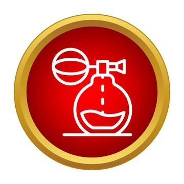 Perfume bottle with atomizer pump icon Stock Illustration