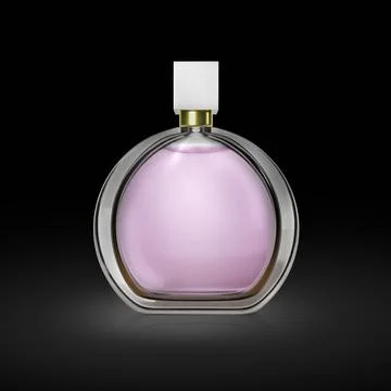 Perfume bottle on a black background. 3d render Stockillustratie