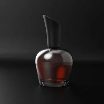 Perfume bottle on a black background. 3d render Stockillustratie