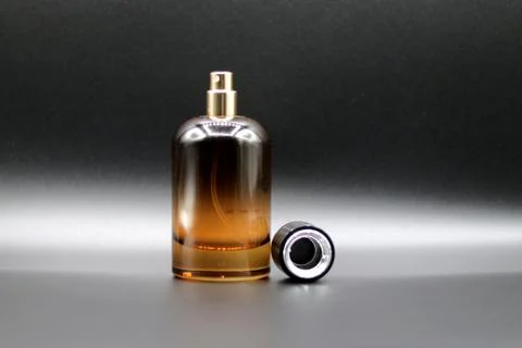 Perfume bottle with black background Stock Photos