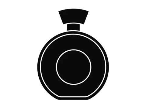 Perfume bottle black silhouette vector illustration on white Stock Illustration