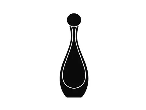 Perfume bottle black silhouette vector illustration on white Stock Illustration