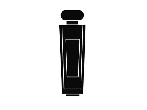 Perfume bottle black silhouette vector illustration on white Stock Illustration