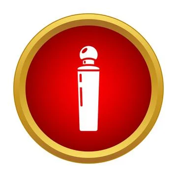 Perfume bottle classic flat icon with gold border Illustration