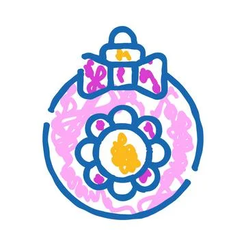 Perfume bottle drawing with bow and flower Stock Illustration