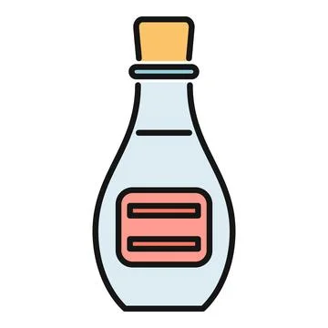 Perfume bottle flat color line icon design Stock Illustration