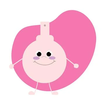 Perfume bottle in the form of a character with a muzzle. For sticker or decal Stock Illustration