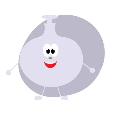 Perfume bottle in the form of a character with a muzzle. For sticker or decal Stock Illustration