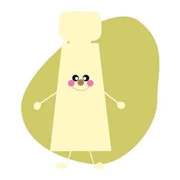 Perfume bottle in the form of a character with a muzzle. For sticker or decal Illustrazione stock