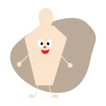 Perfume bottle in the form of a character with a muzzle. For sticker or decal Stock Illustration