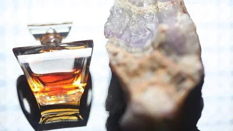 Perfume bottle with golden cap Stock Footage 70782118