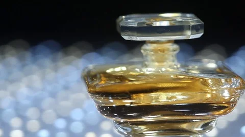 Perfume bottle with golden cap Stock-Footage 70822936