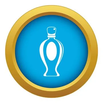 Perfume bottle icon blue vector isolated Illustration