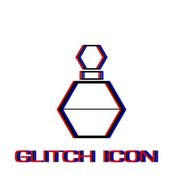 Perfume bottle icon flat. Ilustração Stock
