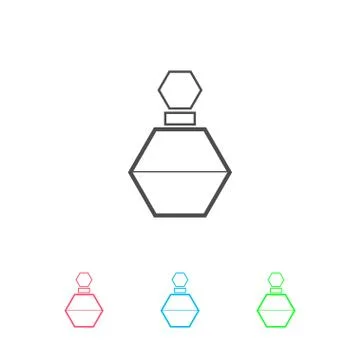Perfume bottle icon flat. Illustration