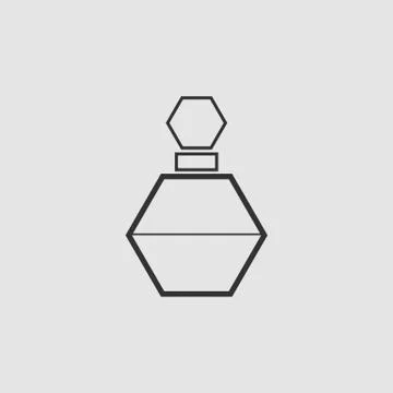 Perfume bottle icon flat. Ilustração Stock