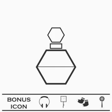 Perfume bottle icon flat. Stock-Illustration