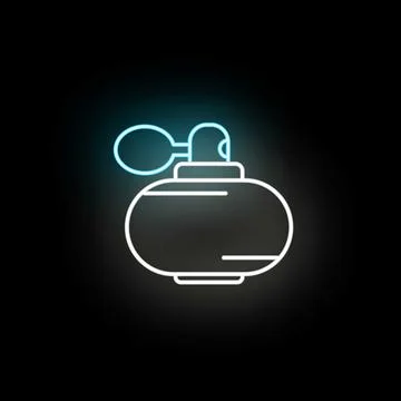 Perfume bottle icon glowing with neon light Stock Illustration