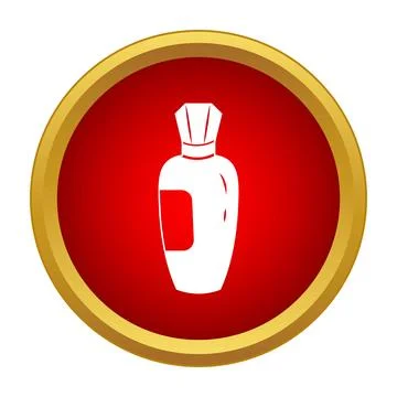 Perfume bottle icon in red circle design Stockillustratie