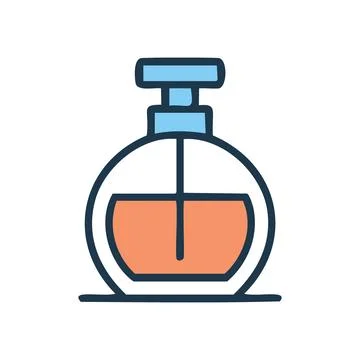 Perfume bottle icon. Simple line art illustration of a perfume bottle, symb.. Stock Illustration