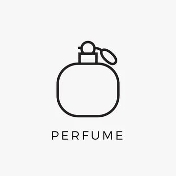 Perfume bottle line icon vector fragrance linear spray art cosmetic flat icon Ilustração Stock